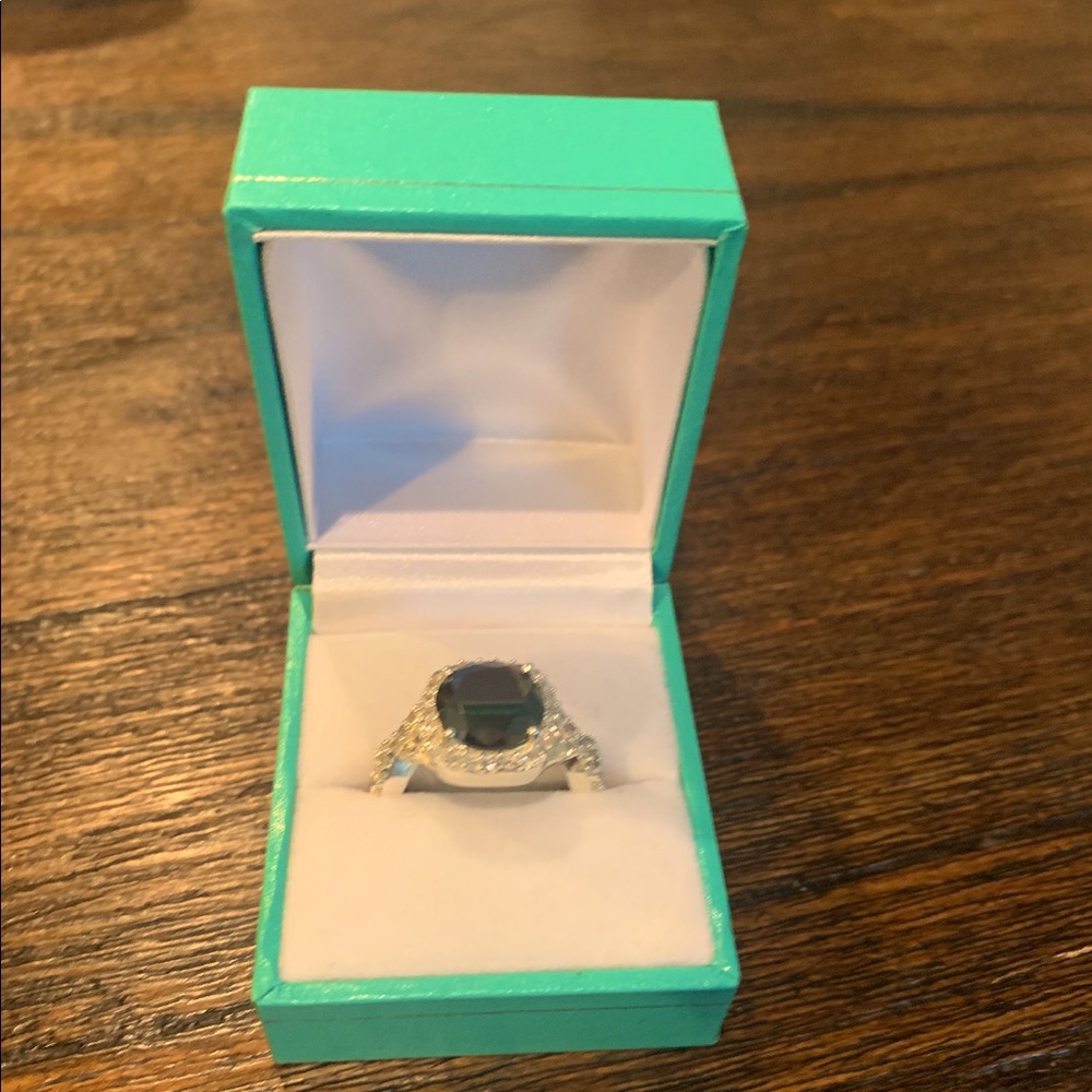 AAA Grade Black Diamond Solitaire Silver Ring
